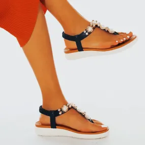 Vanccy Comfortable Pearl On Cloud Sandals