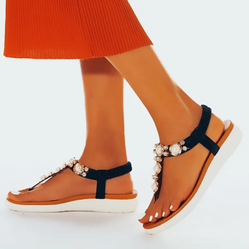 Vanccy Comfortable Pearl On Cloud Sandals