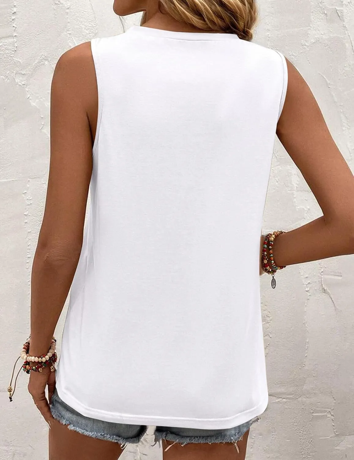Zeagoo Summer Tank Top for Women 2024 Pleated High Neck Tops Loose Fit Flowy Dressy Tunic Sleeveless Shirts